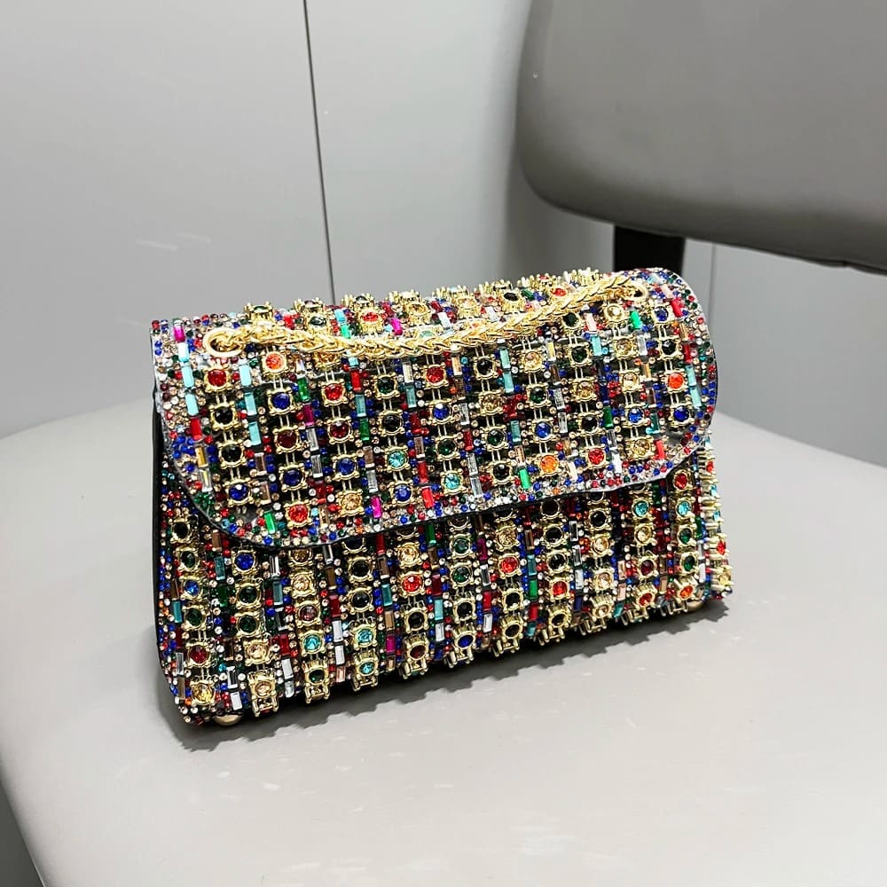 Bolsa de Ombro Feminina de Strass