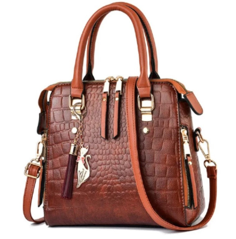 Bolsa Feminina de Couro Crocodilo Moda Atual